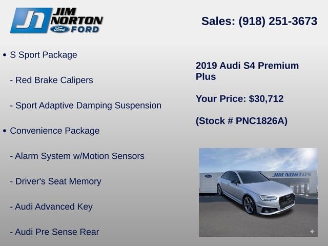 2019 Audi S4 3.0T Premium Plus quattro