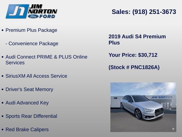 2019 Audi S4 3.0T Premium Plus quattro