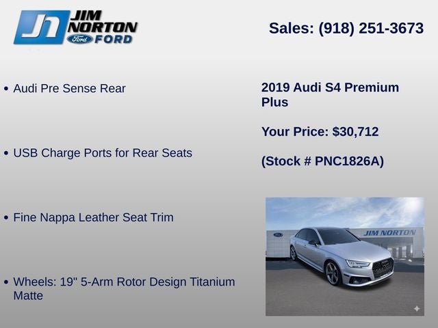 2019 Audi S4 3.0T Premium Plus quattro