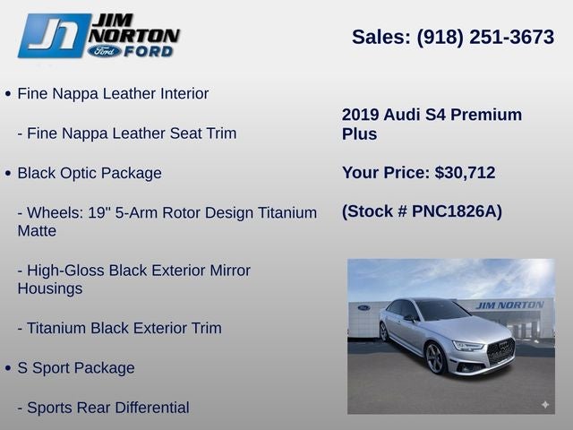 2019 Audi S4 3.0T Premium Plus quattro