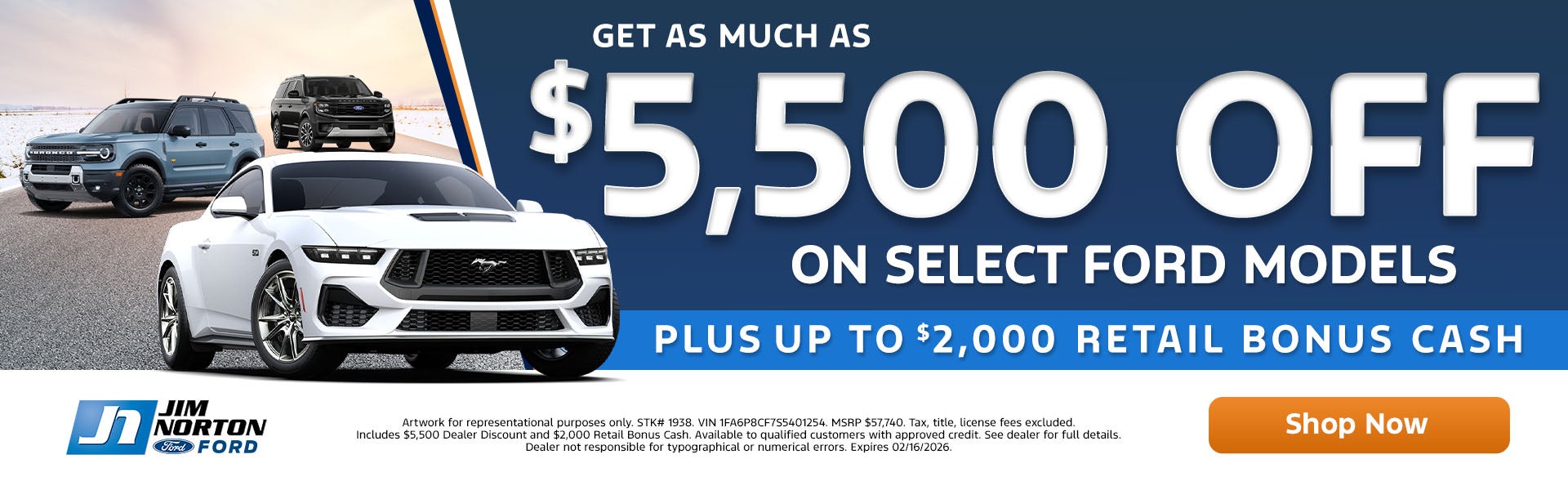 $5,500 Off Select Ford Models